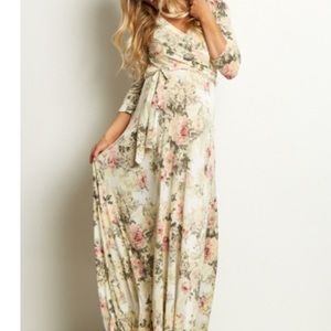 PinkBlush Floral Ivory Maxi Dress